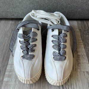 Anthropologie Tretorn NYLITE BOLD WITE PLATFORM Sneakers-US Sz 8-Addl shoelaces